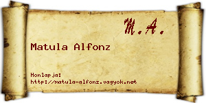 Matula Alfonz névjegykártya